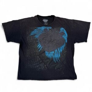 Maximum Threadz MXM Faded Black Boxy Fit T-Shirt Men's XL Cybergoth Grunge Y2K